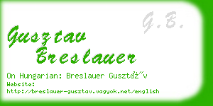 gusztav breslauer business card